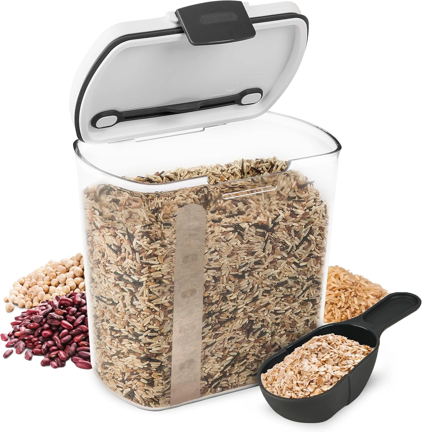 2.5-Quart Grain Storage Container with Hinged Lid, Clear – Bpa-Free, Airtight Se