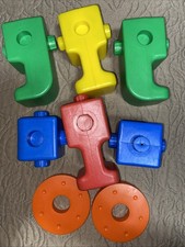 VTG Tupperware Toys Tuppertoys Colorful Plastic Building Blocks Kup-L-Ups
