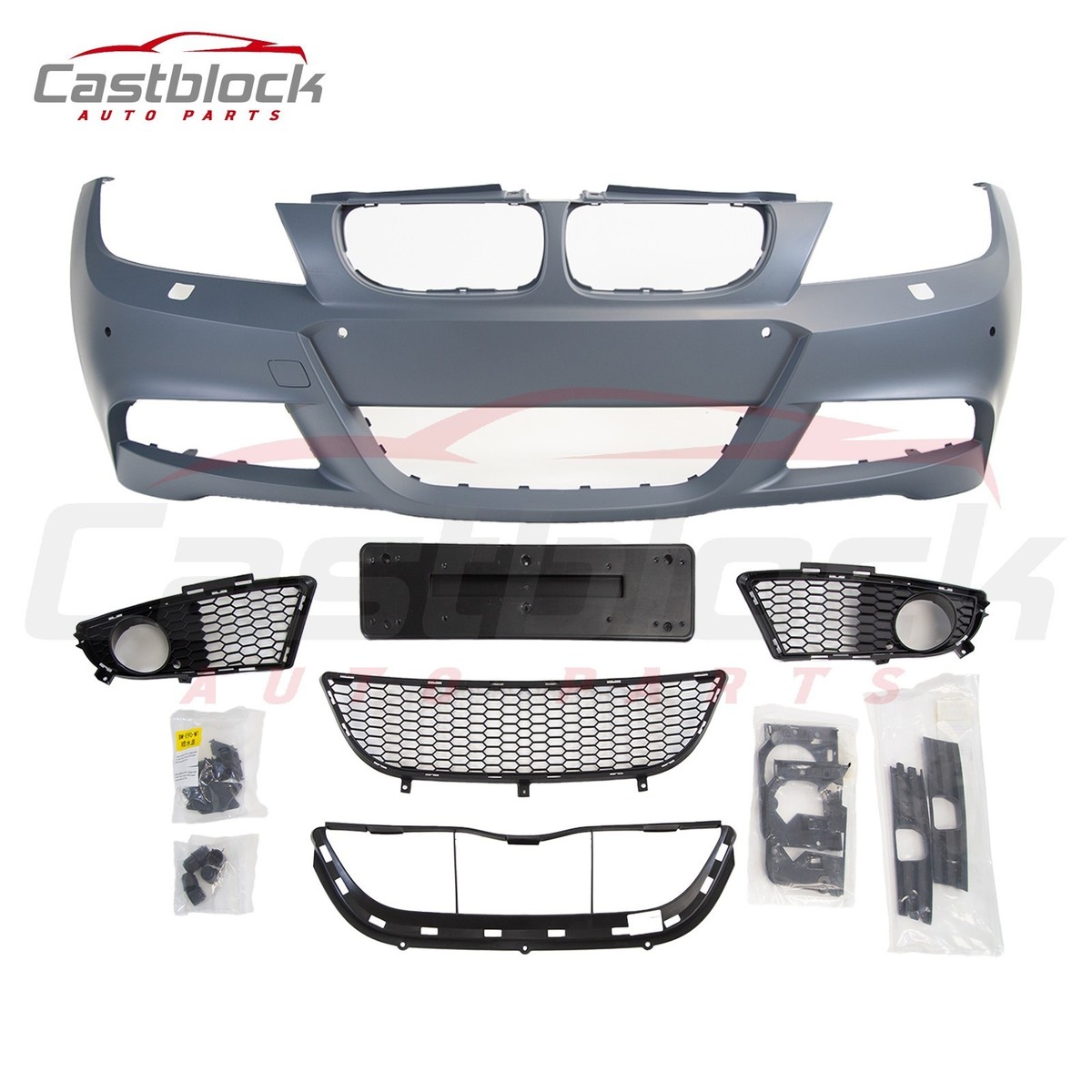 For 2009 2010 2011 2012 BMW 3-Series E90 E91 4dr M Tech Look Front