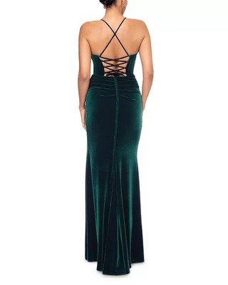 aqua green velvet dress Corset Gown Size 14 # 14B 2156 New Prom dress