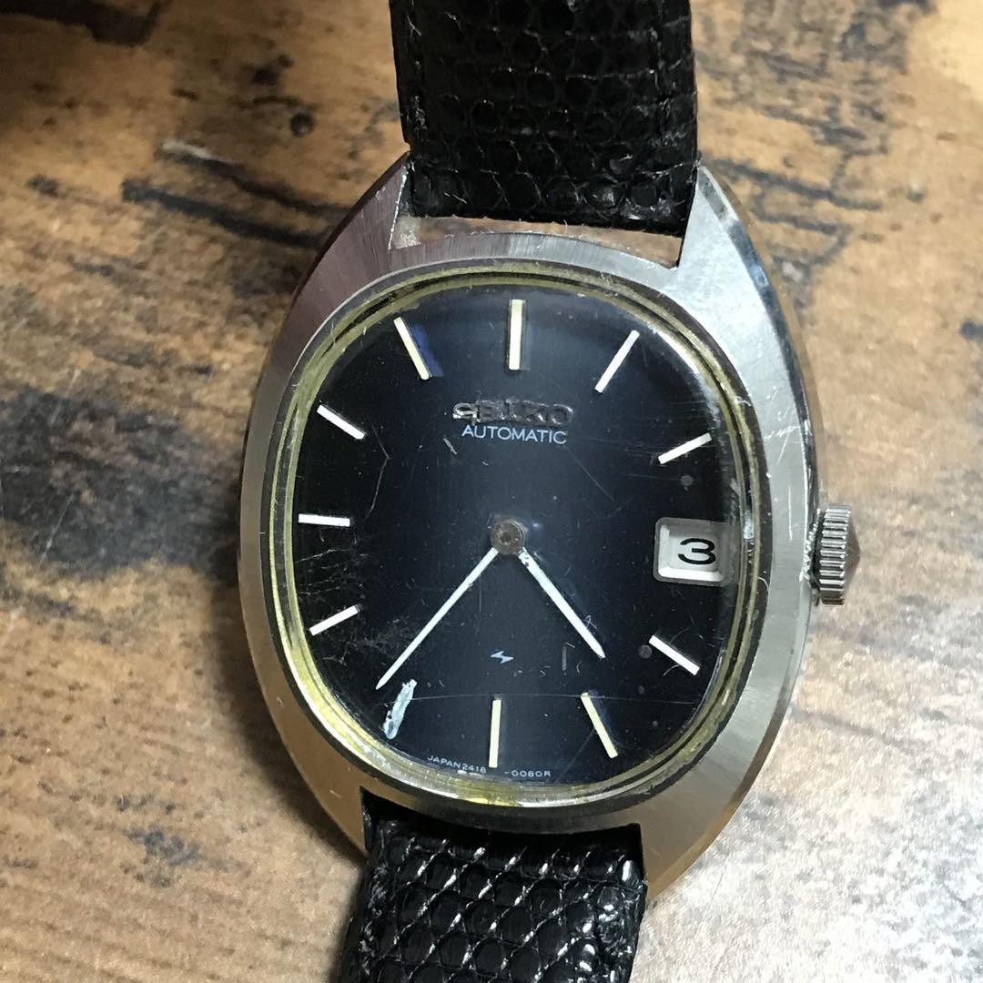 Seiko 2418-7010 Automatic Men's Watch 3cm Case 18cm Band Pre-Owned
