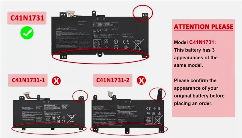 Batería Original C41N1731 66Wh para Asus ROG Strix GL504GW GL504 GL504GS Scar II 2 Foto 2 de 2