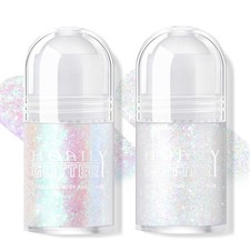 HOSAILY 2 Colors Roll-on Body Glitter Gel, Holographic Mermaid Dazzle