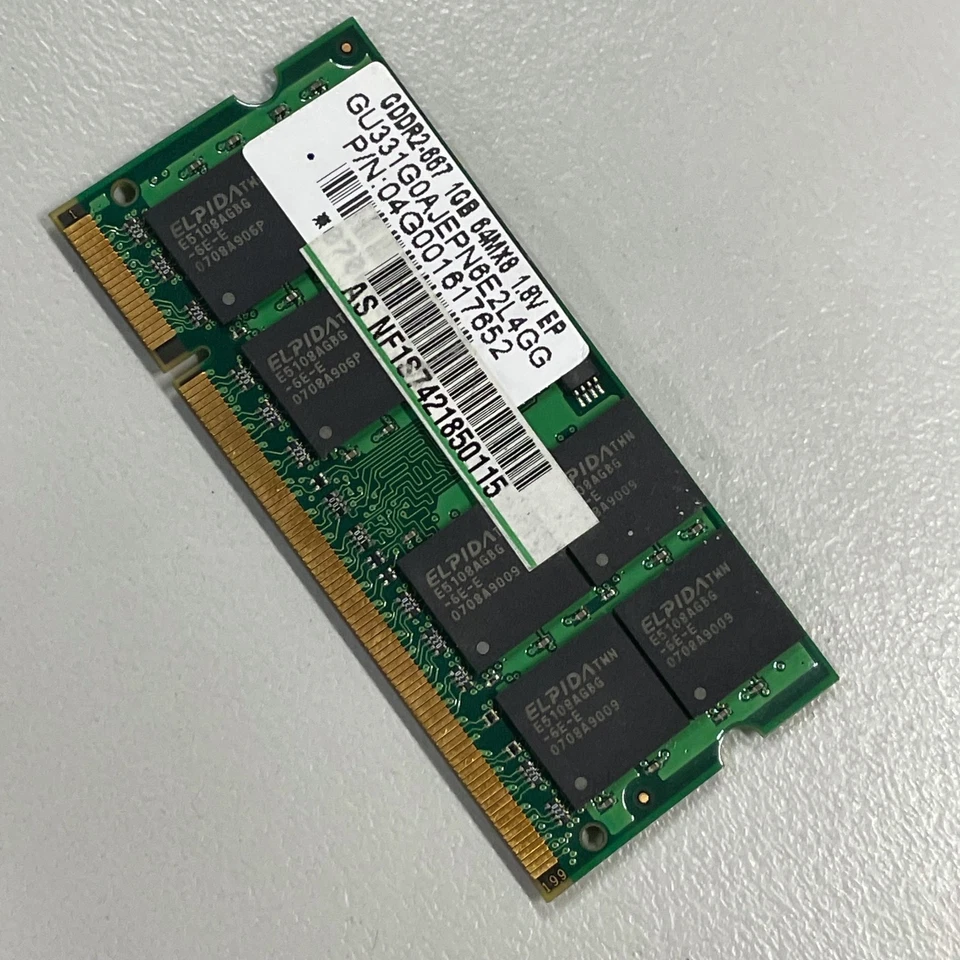 ASUS 1GB DDR2 RAM PC2-5300 667MHz CL5 1.8V non-ECC SoDIMM 04G001617652 - Image 2 of 3
