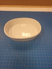 White Ceramic Oval Baking Dish Casserole Lasagna Pan 8x6.5 Inch Kitchenware