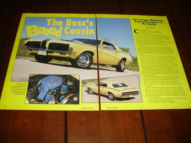 1970 MERCURY COUGER ELIMINATOR ***ORIGINAL ARTICLE*** | eBay