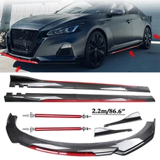 Front Bumper Lip Spoiler Body Kit Side Skirt Carbon Fiber For Nissan Altima  Y