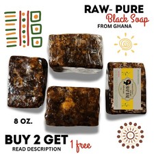 Raw African Black Soap 8oz 100 Pure Organic Unrefined Ghana Face Body Wash Bulk