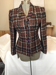 Gorgeous-Vintage-Herbert-Grossman-Mohair-Jacket-Plaid-Brown-Size-6