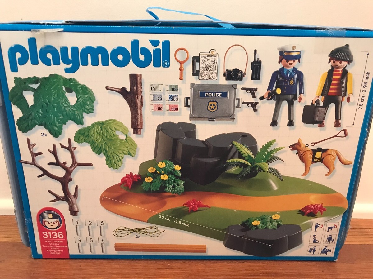 廃盤 playmobil 3136 泥棒と警察スーパーセット Playmobil SuperSet Police Play Set 3136 NEW NIB Sealed