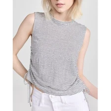 NWT Frame striped black white muscle tank with tie cinches at sides size large