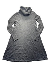 Artisanory Gray Merino Wool Turtleneck Long Sleeve Dress XS #9342