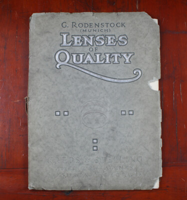 RODENSTOCK PRODUCT CATALOG, 1912, 36 PAGES/sch/197438 | eBay
