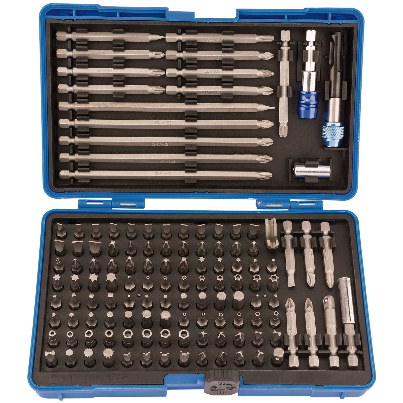 82398 Magnetic Bit Holder Set 127 Piece Silver