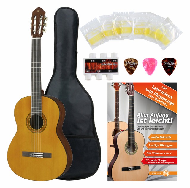 Pack Yamaha C40 Guitarra Clasica Española 4/4 Set Funda Cuerdas Púas  Afinador | Compra online en eBay