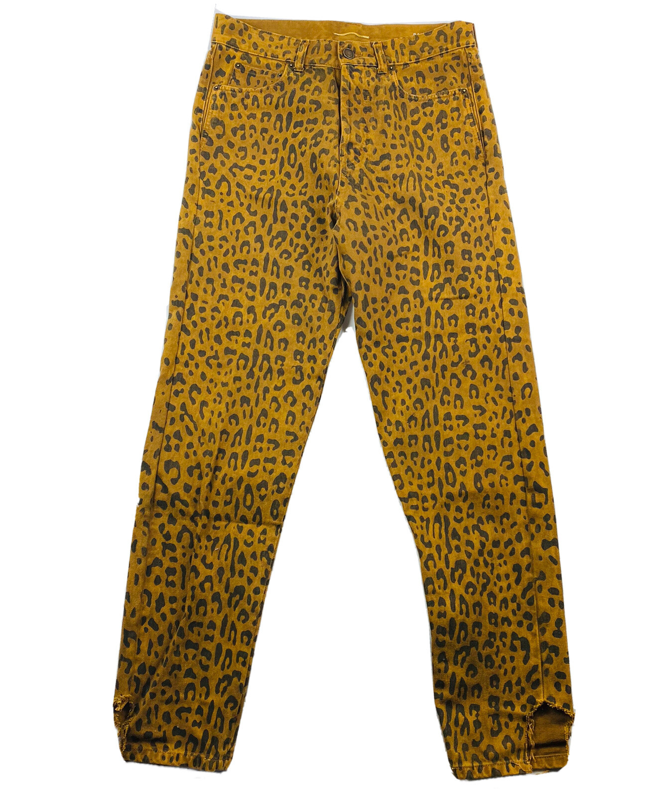 Jeans Saint Laurent stampa leopardata taglia 10 cuciture interne 29" ottimo