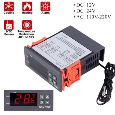   1000 12V 24V 220V Digital Temperature Controller Thermostat Thermoregulator #W