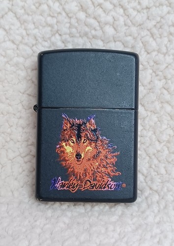 Harley Davidson Zippo Lighter Wolf Image #20689 Black Matte Cigarette Tobacco HD - Picture 2 of 23