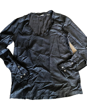 Equipment Femme shirt extra small silk black Blouse see through top  sheer 