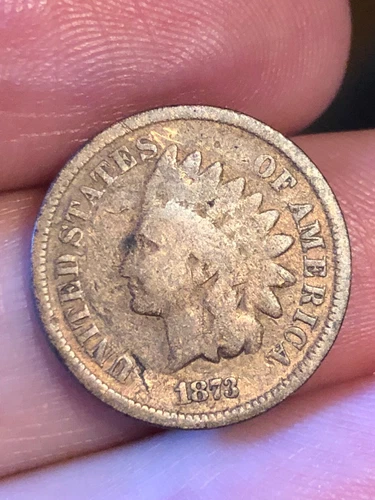 1873 Indian Head Cent Penny- Good Details, Open 3