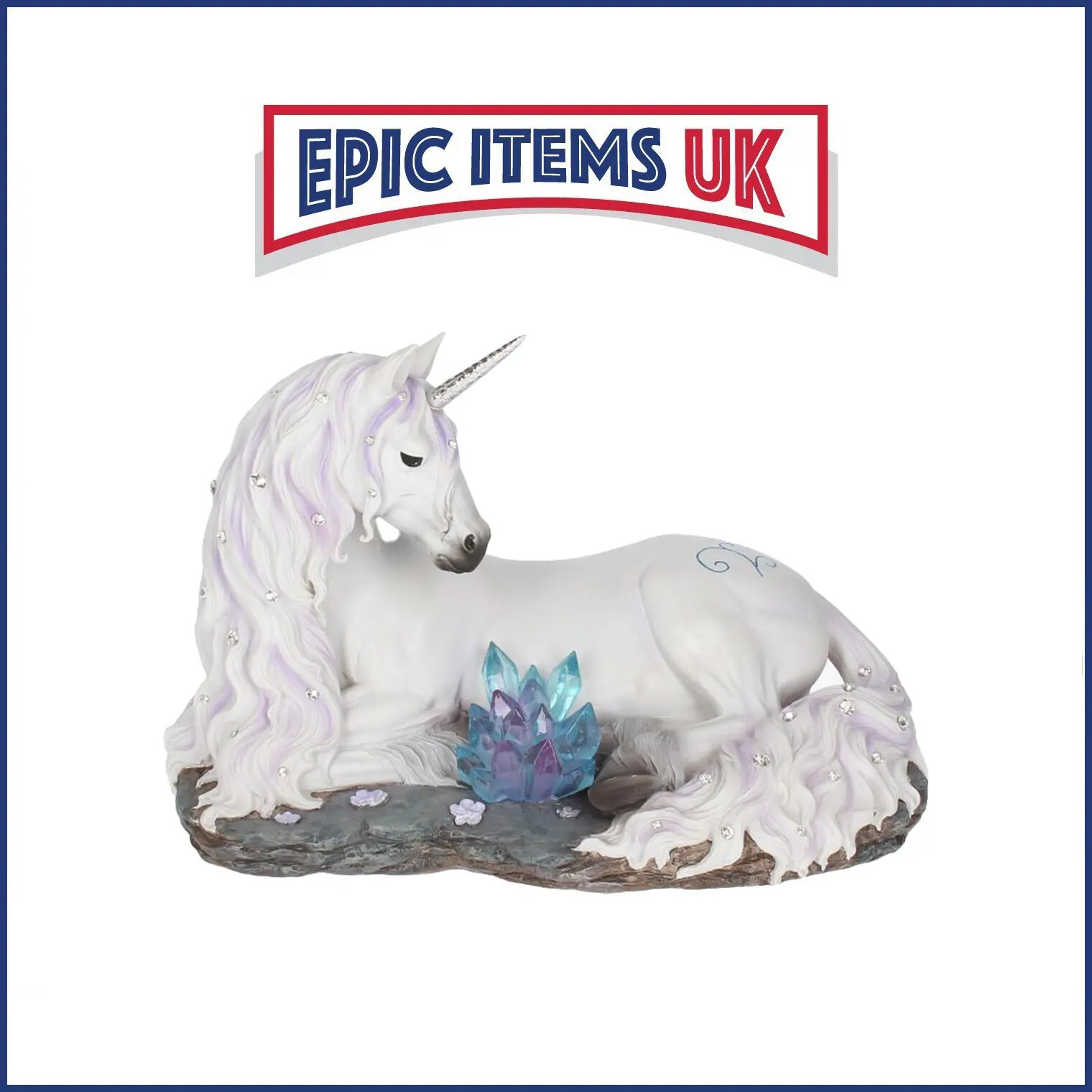 Nemesis Now Jewelled Tranquillity Figurine White Unicorn Crystal Ornament 19cm