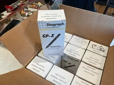 12 Boxes of 12 Diagraph GP-X  Black Color Drawing Paint Marker Pen