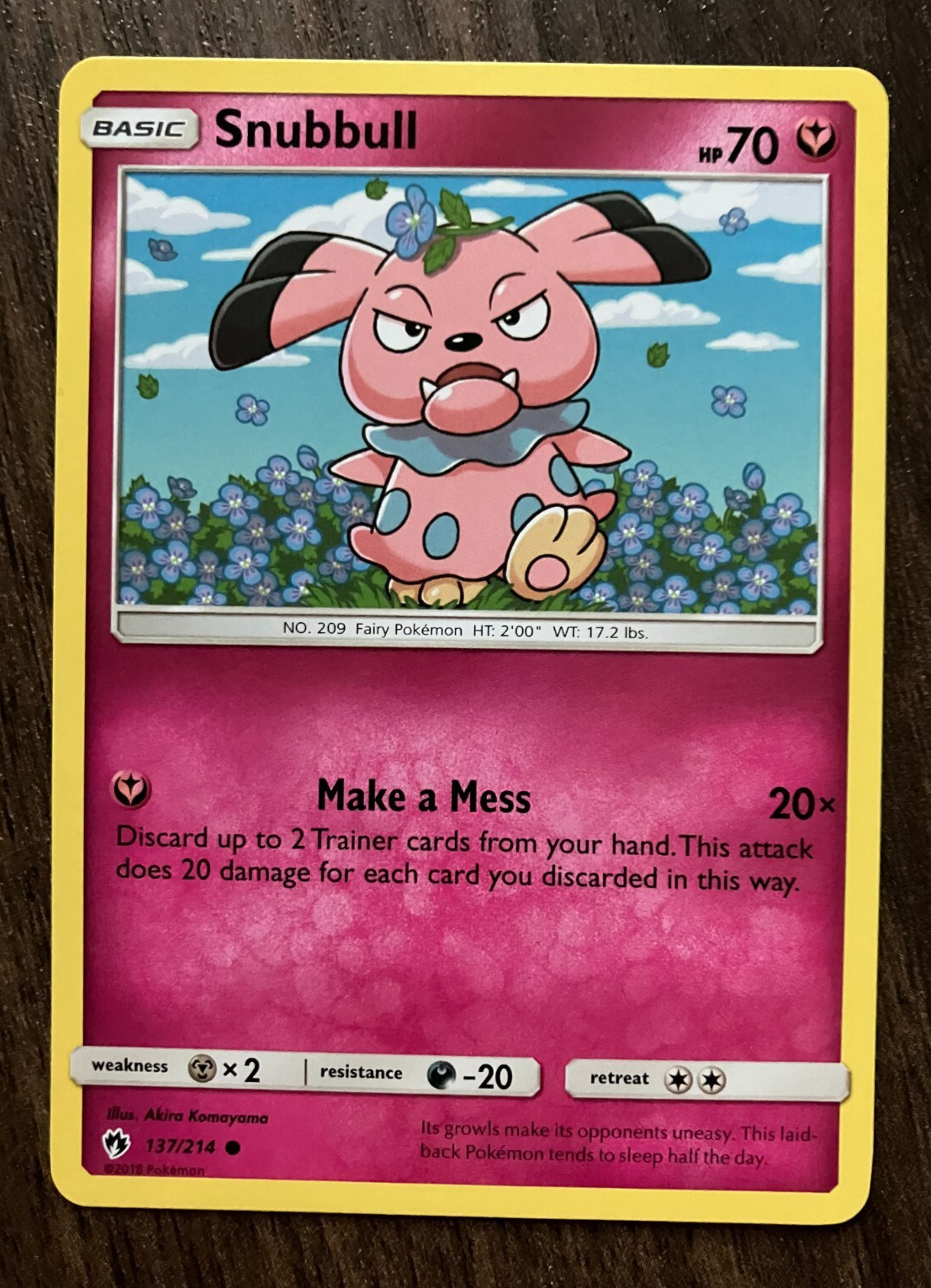 Snubbull 137/214 - 2018 Pokemon Lost Thunder Common Card - CLEAN NM