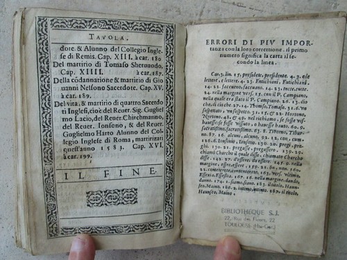 ALLEN : HISTORIA DEL GLORIOSO MARTIRIO. Macerata, 1583. - Picture 19 of 23