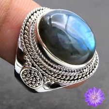 Labradorite Gemstone 925 Sterling Silver Handmade Ring Jewelry Ring Gift For Her