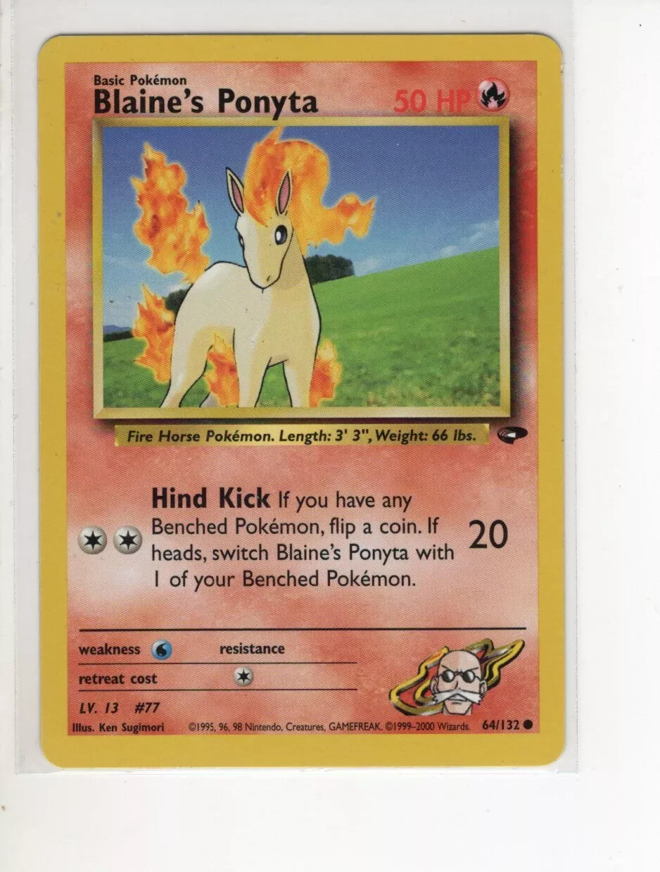 BLAINE'S PONYTA GYM CHALLENGE SET POKEMON CARD 64/132 LP