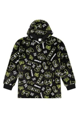 Jungen Gamer Oversize Fleecedecke Hoodie 7-13 Jahre