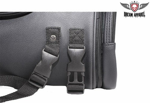 Medium Size Motorcycle PVC Sissy Bar Trunk Bag W/ Reflective Stripe Waterproof - Picture 3 of 12