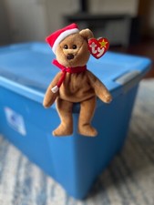 1997 Holiday Teddy Bear Christmas Ty Beanie Baby, PVC 4200 RARE MINT-W/ERRORS