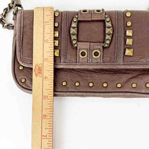 Betsey Johnson Pebbled Leather Studded Mini Flap Bag - Picture 10 of 11