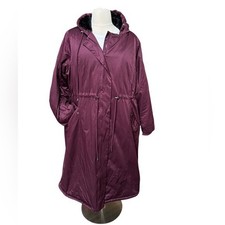 Torrid Coat Womens 5x Purple Winter Hood Jacket With Black Sherpa Lining