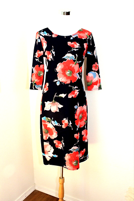 LARA FASHION Casual Knit Dress 3/4 Sl. Blue Red Green Floral Poppies Sz. L #03 | eBay LARA FASHION Casual Knit Dress 3/4 Sl. Blue Red Green Floral Poppies Sz. L #03 | eBay
