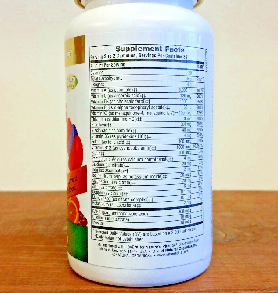 Gomitas doradas Nature's Plus para adultos fuente de vida multivitamínicas 60 gominolas Foto 2 de 2