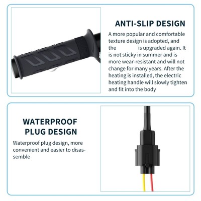 Waterproof Electric Motorcycle Grips set Universal 12V Motorcycle Heated Grips