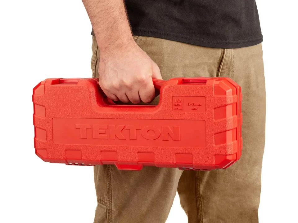 Tekton 1/2 Inch Drive Deep 12-Pt Impact Socket Set, 17-Pc (8-24mm) SID92339 - Image 4 of 4