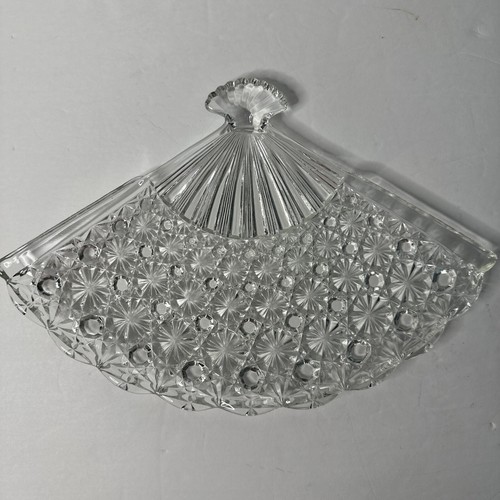 VINTAGE Fenton Clear Glass Daisy Button Fan Tray Art Glass Trinket Dish Plate - Picture 24 of 24