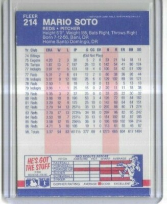 1987 Fleer #214 Mario Soto Cincinnati Reds | eBay