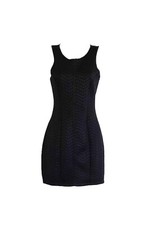 women: MONTEAU Basketweave Little Black Dress - Size Small