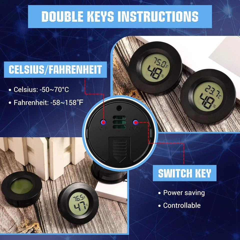 Mini Digital LCD Termómetro Higrómetro Humedad Temperatura Medidor Probador Interior Foto 2 de 4