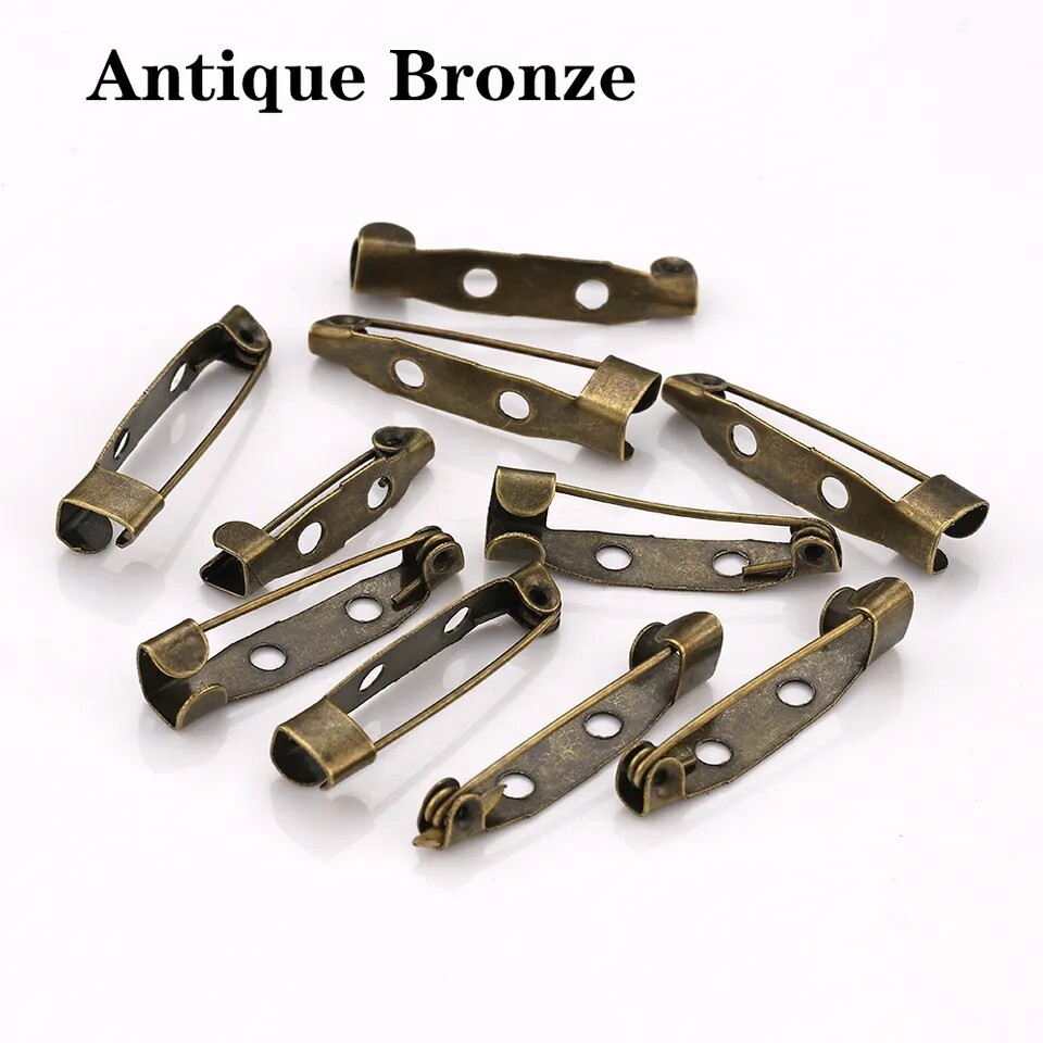 50pcs 15mm35mm Brooch Clip Pins Badge Fastener Bar Craft with safety eBay