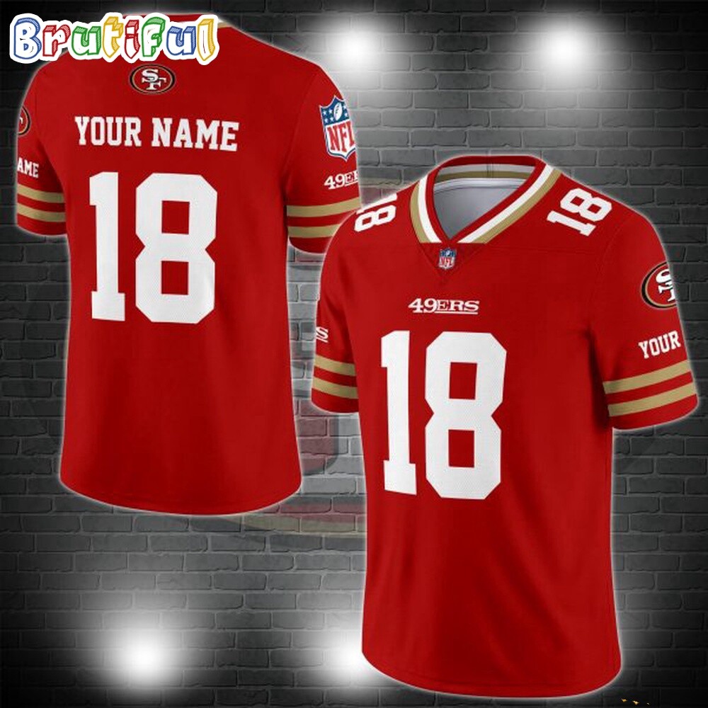 San Francisco 49ers Logo Custom Football Jersey Shirt for Team Fans