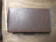 Vintage Brown Vinyl 24 Cassette Carrier Service MFG. Made In The USA