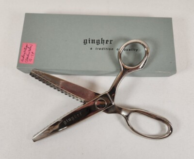 GINGHER Pinking Shears G-7P 7.5'' in Original Box, Right Hand VINTAGE