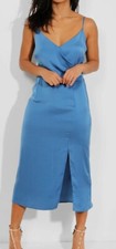 Satin Blue Dress Size 12 Bnwt Evening Prom Bridesmaid