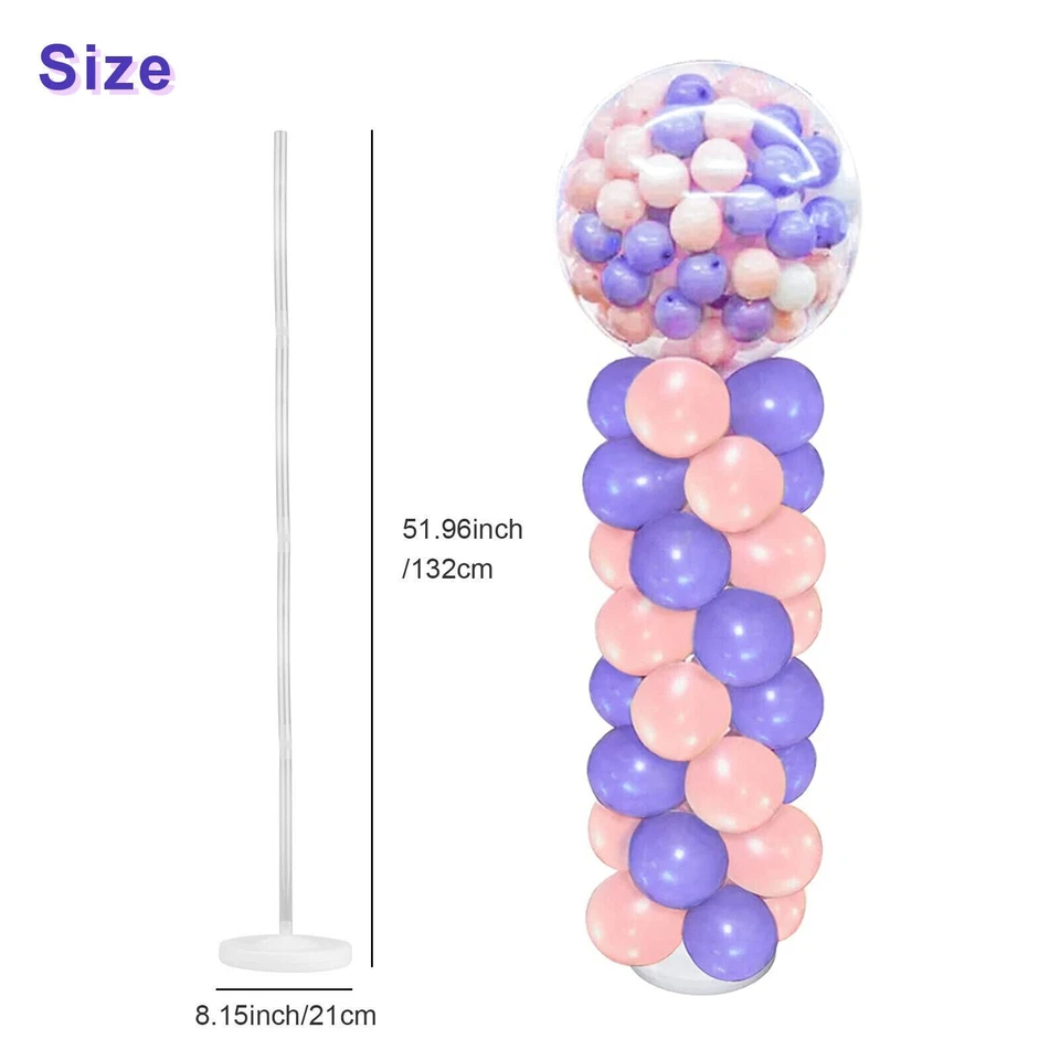 Large Balloon Arch Set Column Stand Base Frame Kit Birthday Wedding Party Decor - Image 4 of 4