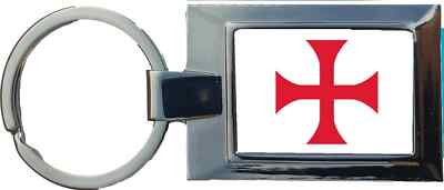 Knights Templar Red Cross Luxury Rectangle Shaped Metal Keyring In A ...